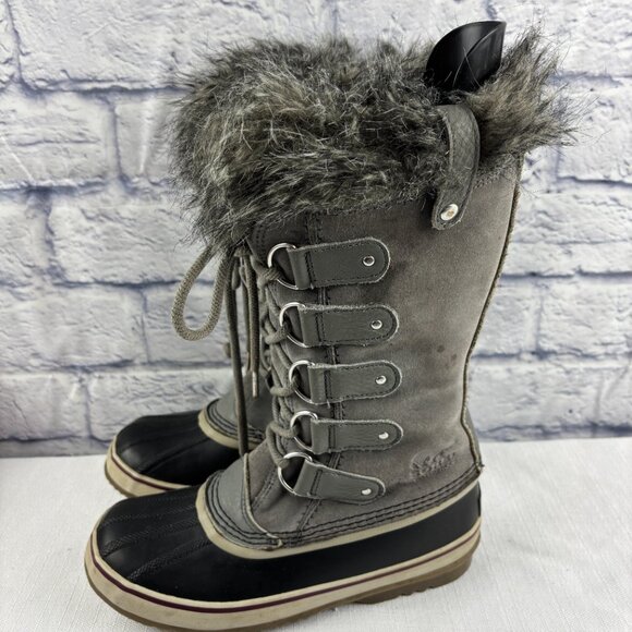 Sorel Women's 8.5 Joan of Arctic Grey Insulated Waterproof Winter Snow Boots - Picture 8 of 14